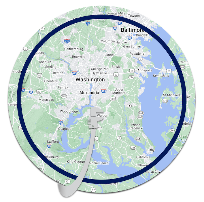 ACW Service Area map